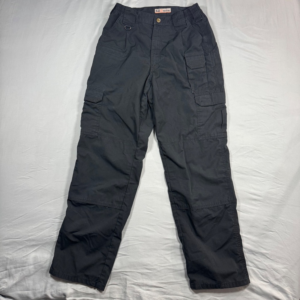 5.11 Tactical Black Ripstop Cargo Pants Mens 30x32 (Fits 25x30) Workwear Black
